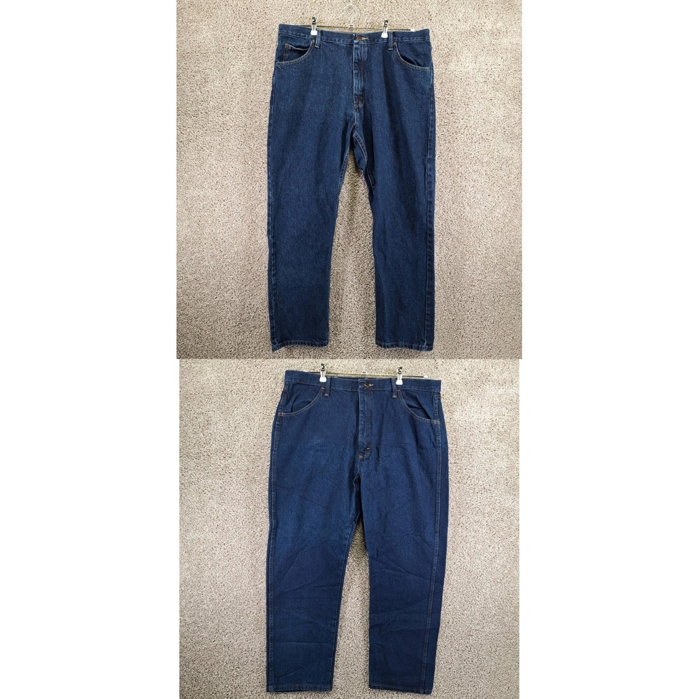 Wrangler Rustler Jeans Mens 40x30 (Fits 39x29) Dark Wash Straight Leg Workwear